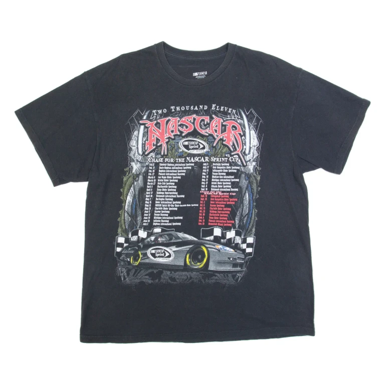 NASCAR Mens T-Shirt Black USA XL