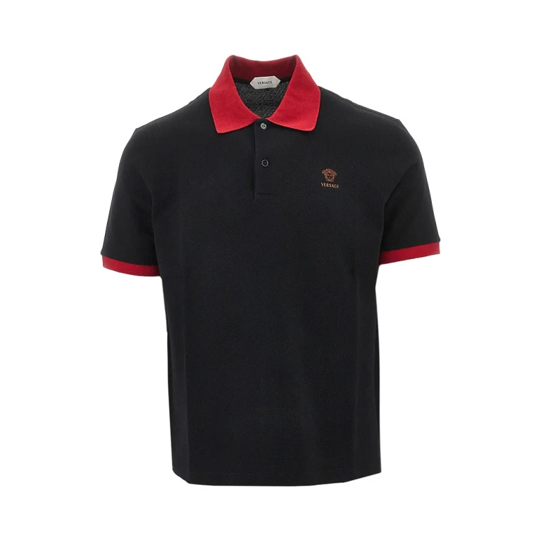VERSACE Polo in cotton piqué with embroidery Male S