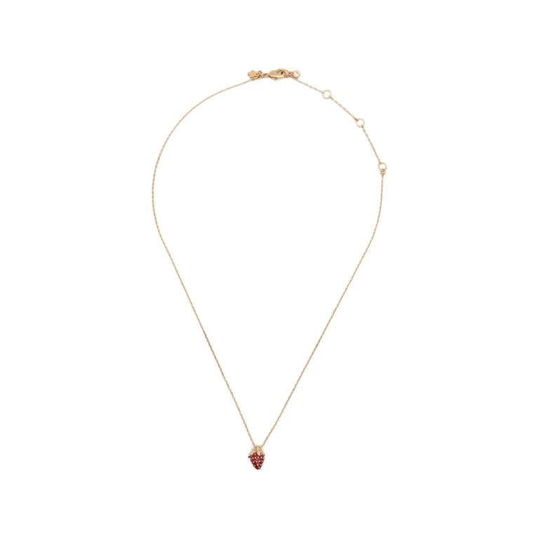 Strawberry-pendant Crystal-embellished Necklace