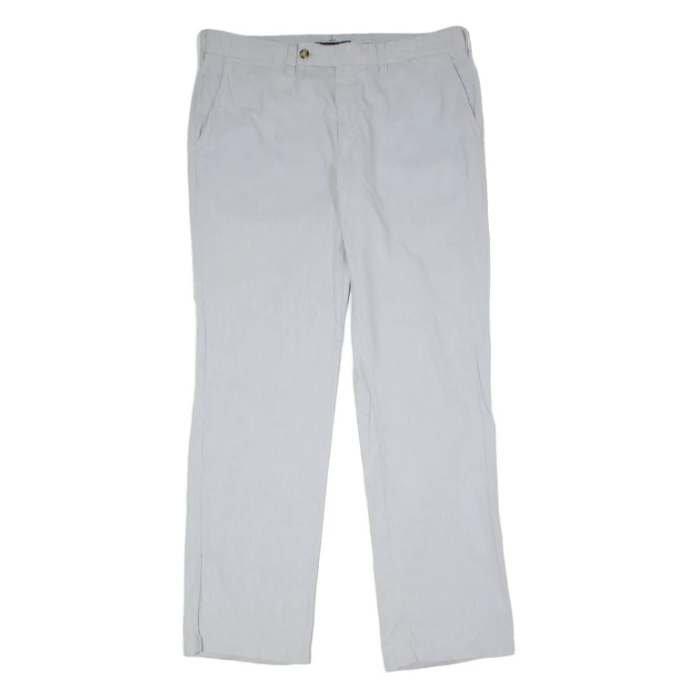 TOMMY HILFIGER Striped Mens Trousers Blue Regular Straight W38 L34