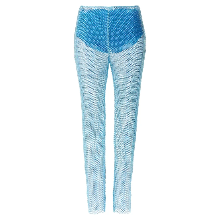 Blue Polyamide Casual Pants - Women