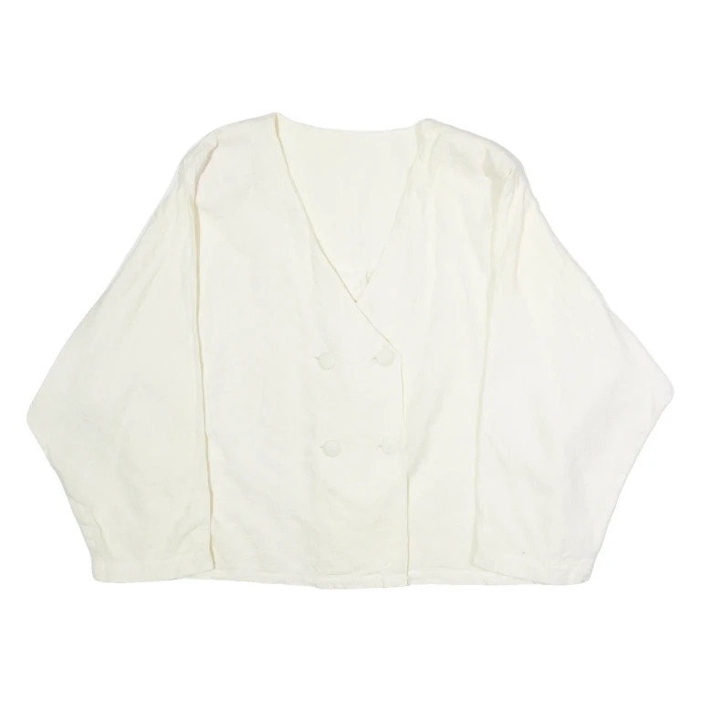 Womens Blazer Jacket White 90s Check ONE SIZE