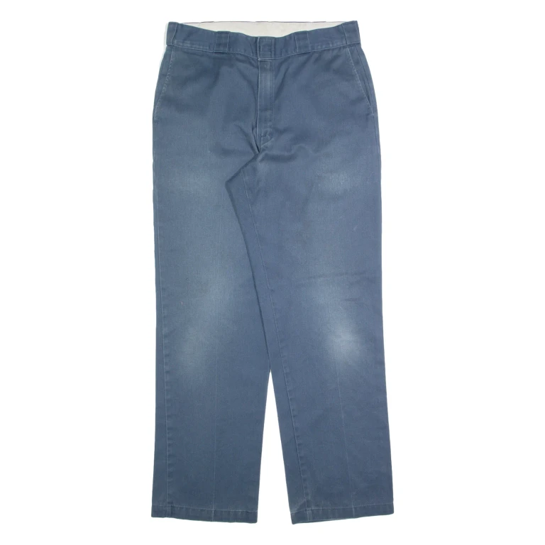 DICKIES Workwear Mens Trousers Blue Regular Straight W34 L32