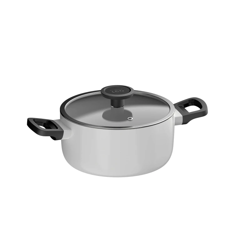 Leo Glints Nonstick Recycled Aluminum Stockpot 8", 3qt. With Glass Lid