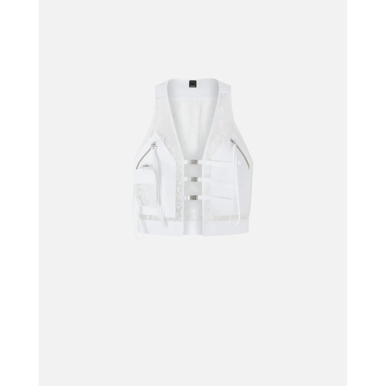 Pinko - Gilet multipoche en organza léger imprimé - 42