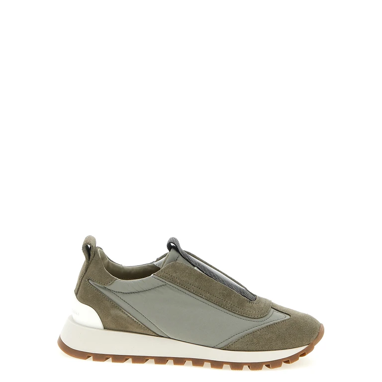 Brunello Cucinelli Bicolor Polyester Athletic Sneakers - Women