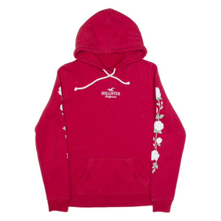 HOLLISTER Womens Red Hoodie S