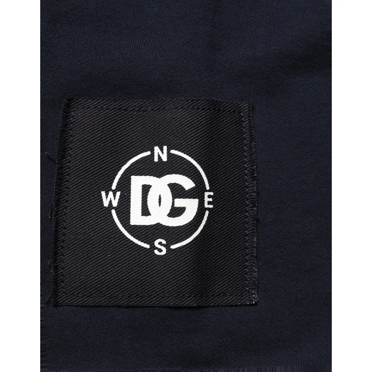Dark Blue Logo Cotton Sweatshirt Sweater Clothing - Men