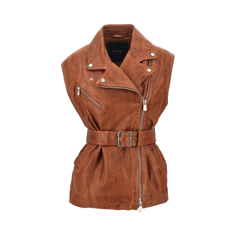 Gilet Biker in pelle PINKO da donna, taglia 42
