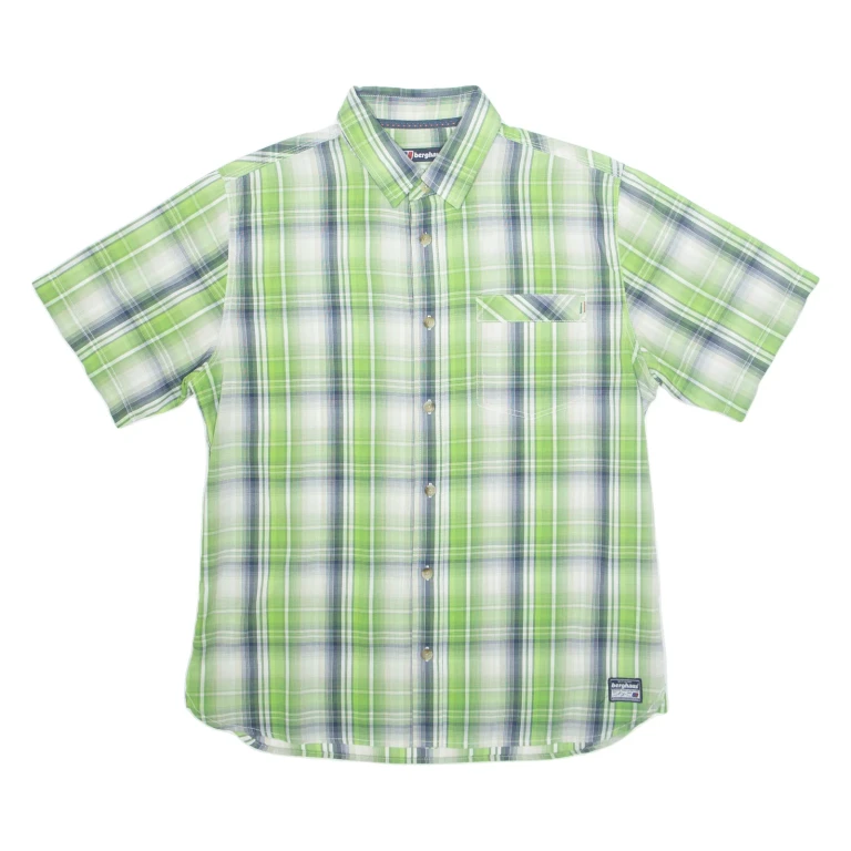 BERGHAUS Mens Shirt Green Plaid M