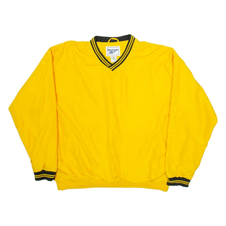 REEBOK Mens Pullover Jacket Yellow  2XL