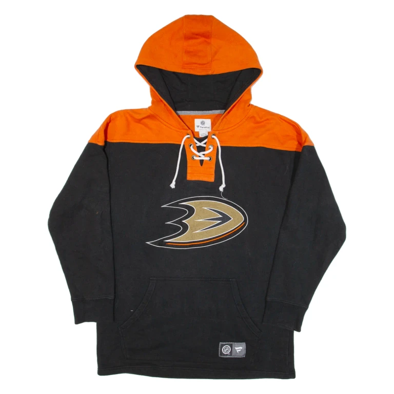 FANATICS Ducks Mens Black Hoodie USA L