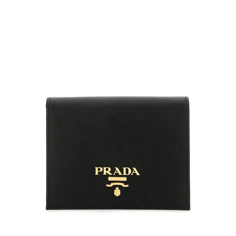 Prada Black Leather Wallet F0002 Vitello Portafogli - Women