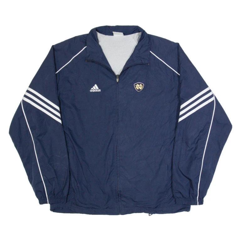 ADIDAS Notre Dame Fighting Irish Mens Track Jacket Blue USA M