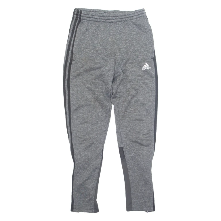 ADIDAS Mens Track Pants Grey Tapered S W26 L29