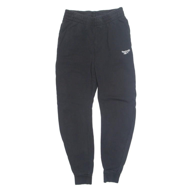 REEBOK Mens Joggers Black Tapered S W28 L28