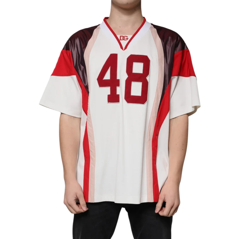 Dolce & Gabbana Multicolor Logo Jersey Cotton V-Neck T-Shirt Polyester - Men