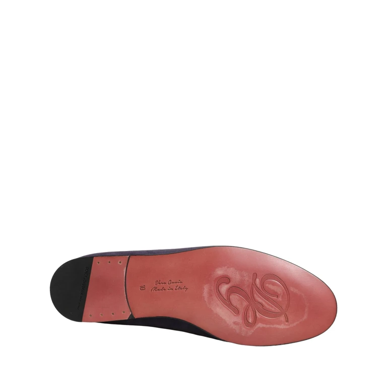 Dolce & Gabbana Violet Velvet Slip On Men Flats Loafers Shoes Leather - Men