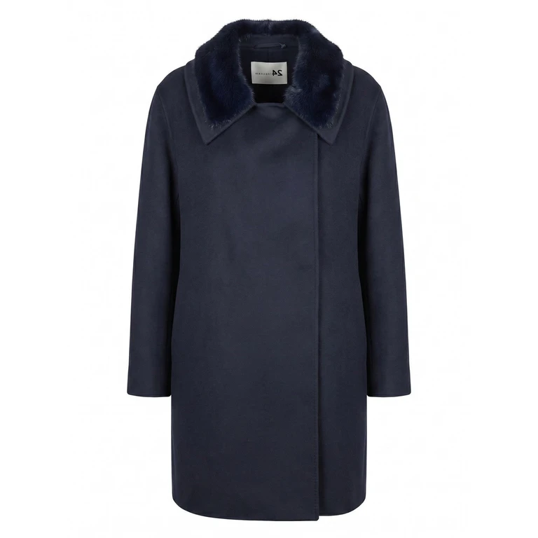 Manzoni 24 Cashmere Coat With Mink Details