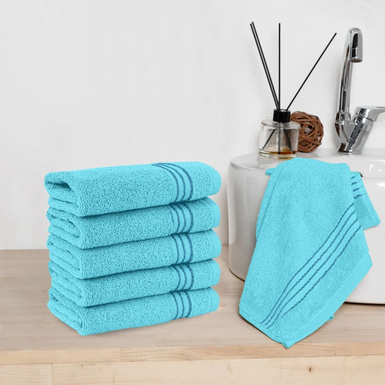 6 Pack Premium Turkish Cotton Washcloths Set, 13 x 13 inch