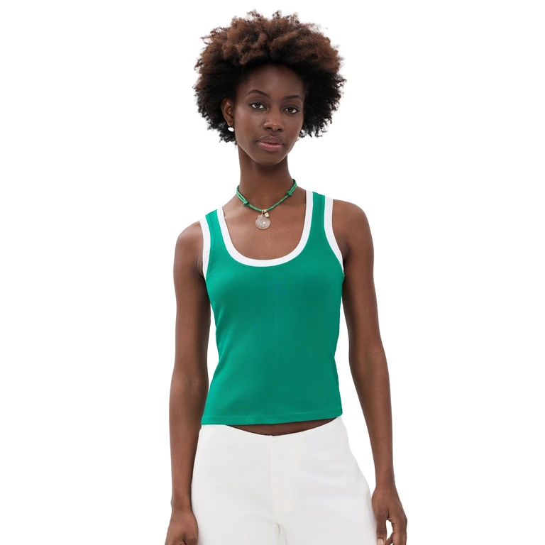 Z Supply Sirena Colorblocked Tank White M