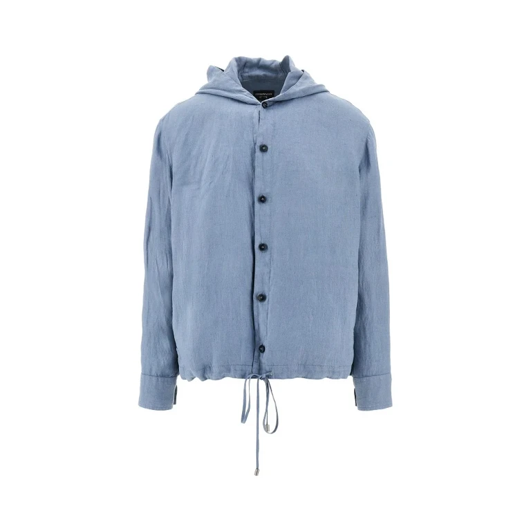 EMPORIO ARMANI ICON linen hooded blouson jacket Man 48
