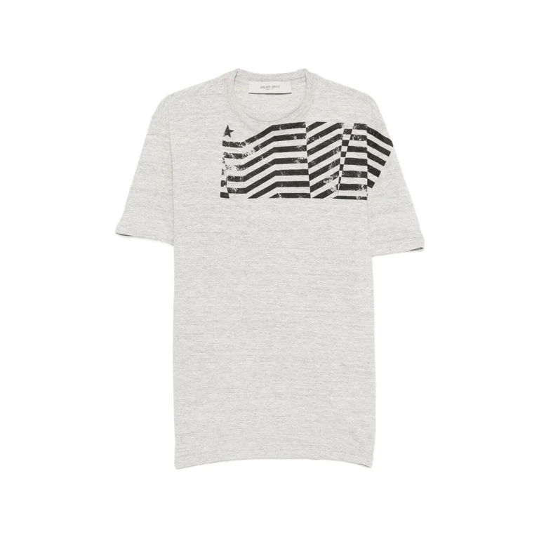 Golden Goose `Journey` Regular T-Shirt With Flag Print