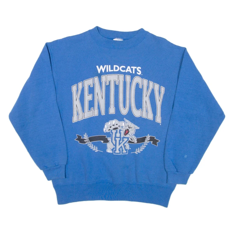 HANES Wildcats Kentucky Womens Sweatshirt Blue USA M