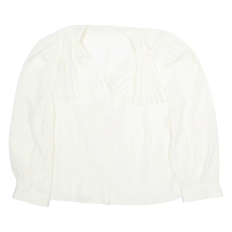 Womens Bardot Shirt Cream Long Sleeve M