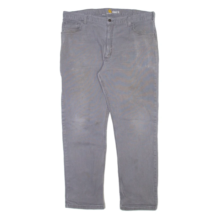CARHARTT Carpenter Mens Trousers Grey Relaxed Straight W40 L32