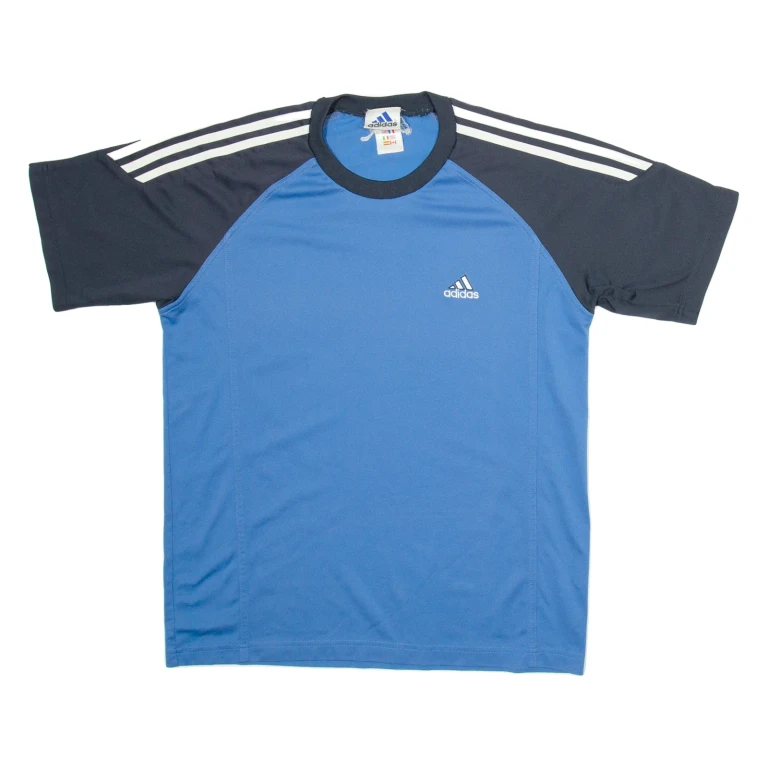 ADIDAS Mens Football Shirt Jersey Blue USA V-Neck M