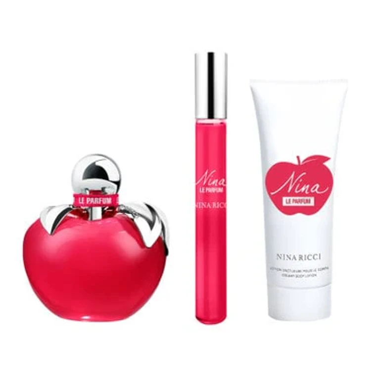 Nina Le Parfum 3 Pcs Set For Women: 2.7 Eau De Parfum Spray + 0.34 Eau De Parfum Roll-On + 2.5 Body Lotion