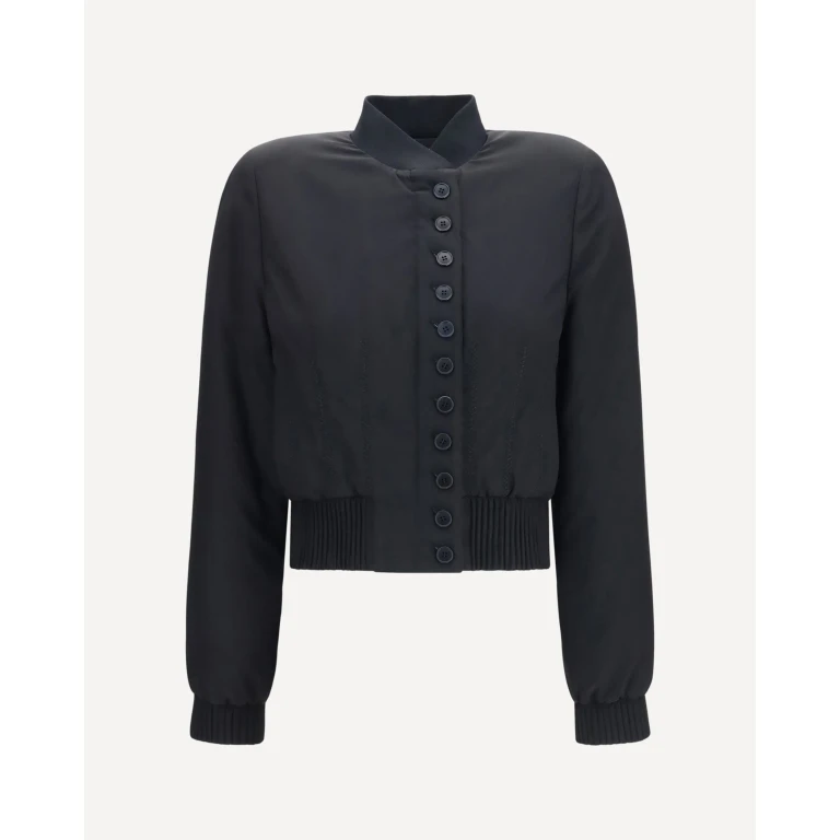 ALEXANDER McQUEEN Buttoned Bomber Jacket with visible stitching Female 44