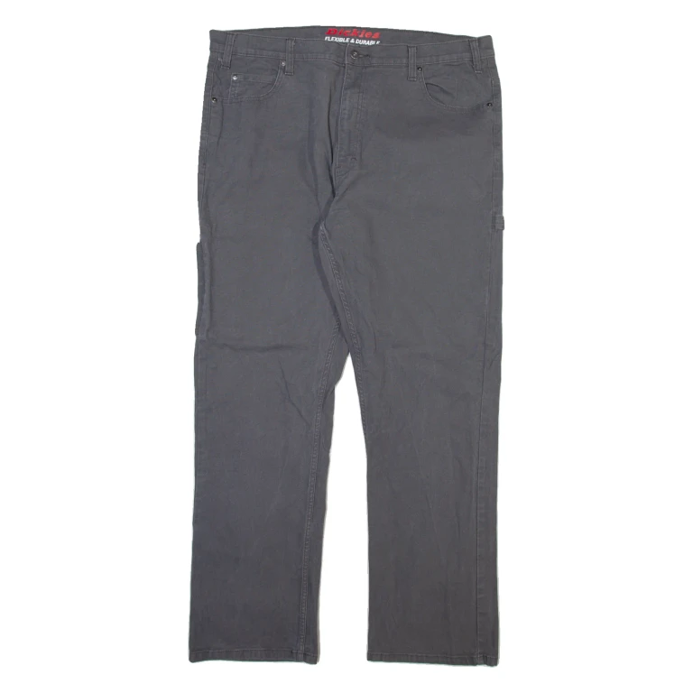 DICKIES Carpenter Mens Trousers Grey Regular Straight W40 L32