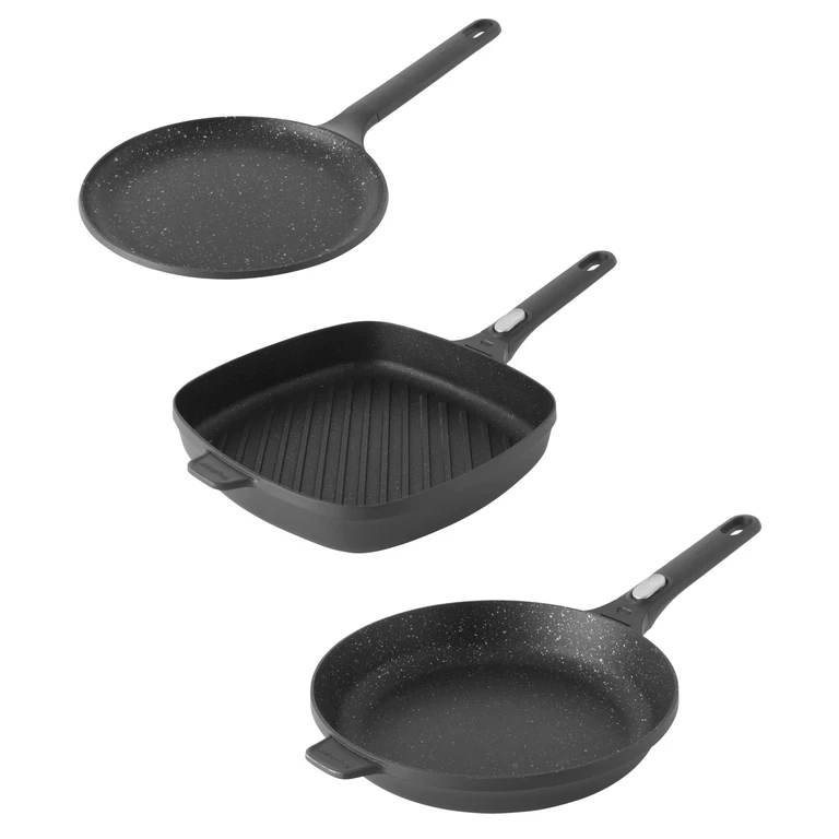 GEM 3Pc Nonstick Cast Aluminum Pan Cookware Set