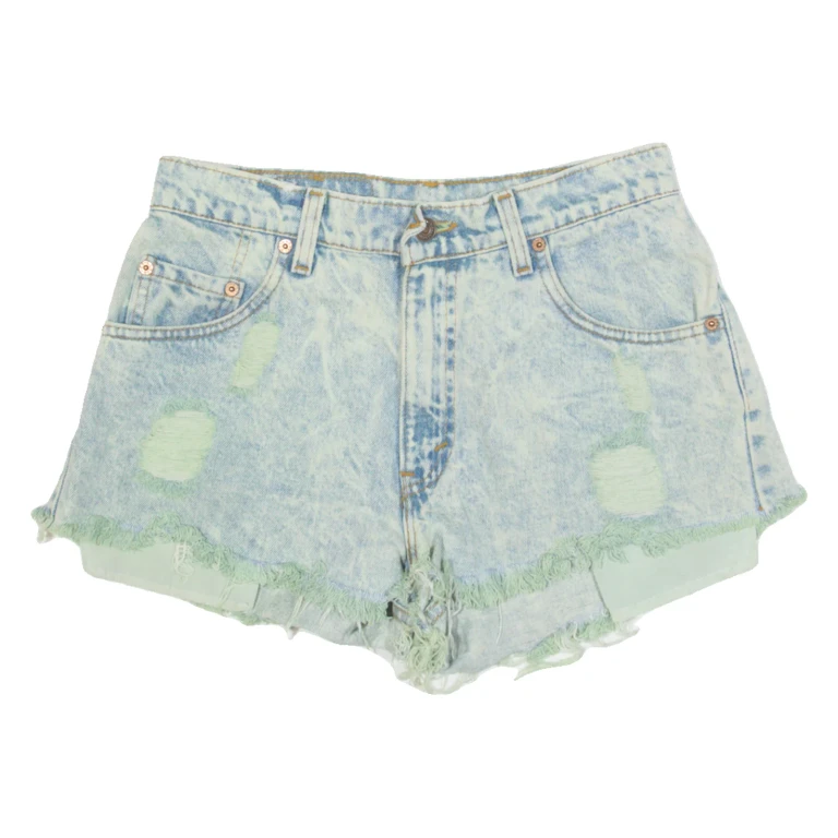 LEVI'S 569 Acid Wash Womens Denim Shorts Blue Loose S W27