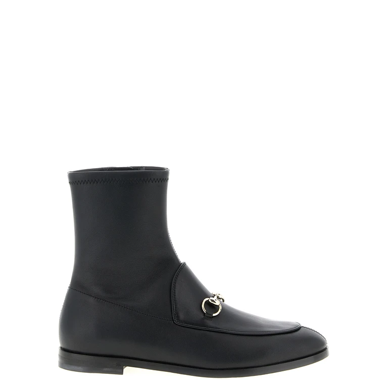 Gucci Black Lamb Leather Ankle Boots - Women
