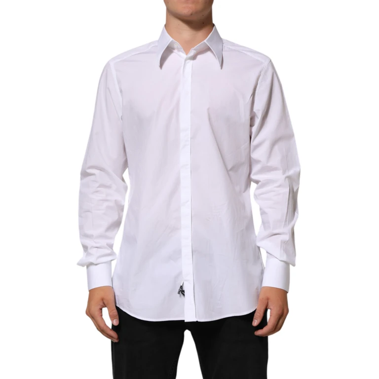 Dolce & Gabbana White Cotton Martini Men Formal Dress Shirt - Men