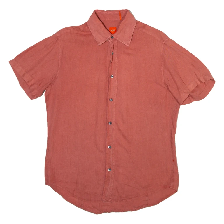 BOSS Mens Plain Shirt Orange M