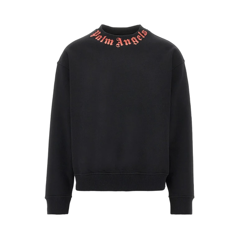PALM ANGELS Neck logo print sweatshirt Man S