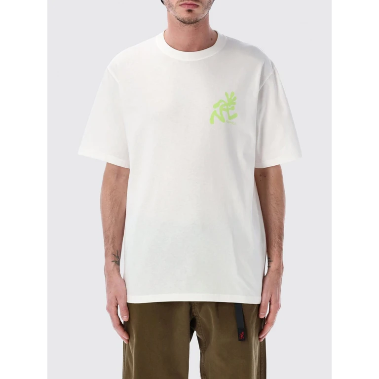 Cotton T-Shirt with Logo Print and Dropped Shoulder Design (G6SUT107WHITE)