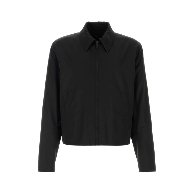 Gucci Black Faille Jacket Acetate Silk Mix Giubbini - Men