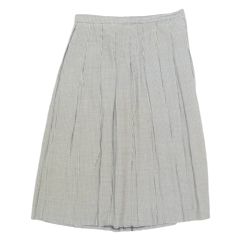 VONNEL Womens Pleated Skirt Black Midi 90s Check S