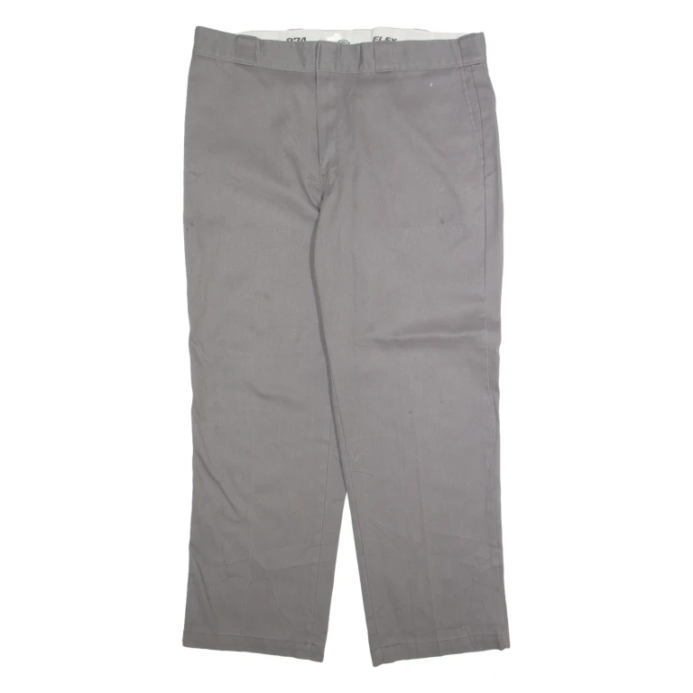 DICKIES Chino Mens Trousers Grey Regular Straight W38 L30