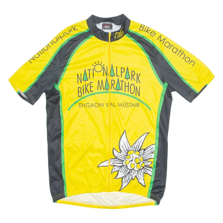 CUORE Cycling Mens Jersey Yellow 1/4 Zip M