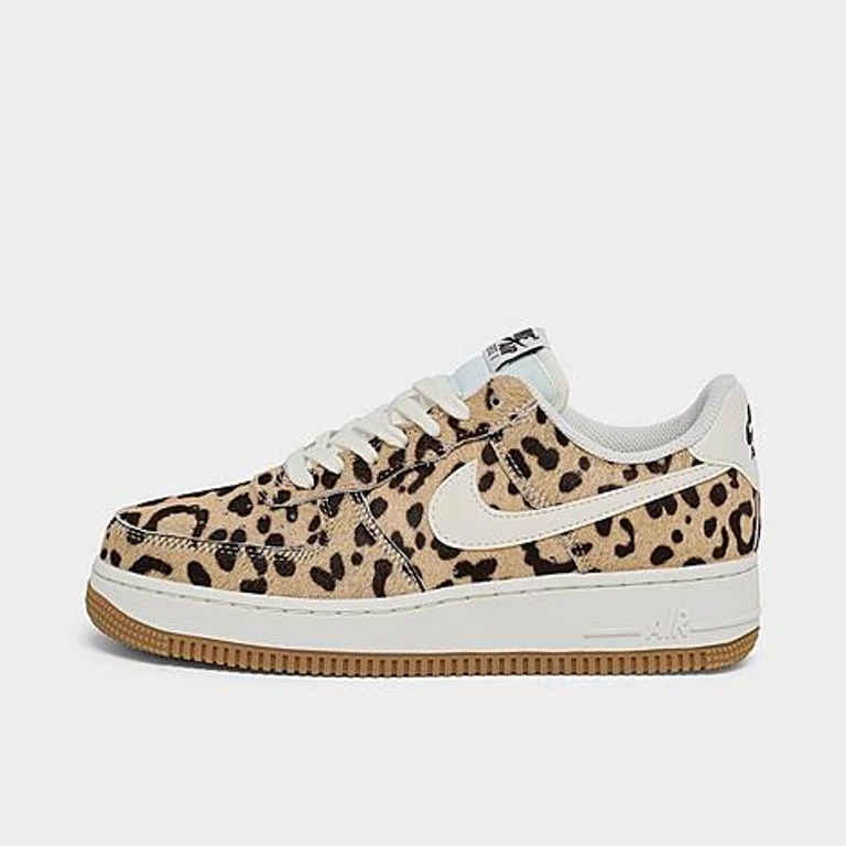 Nike Women's Air Force 1 '07 Cheetah Print Casual Shoes in Baroque Brown/Sail/Sesame Size: 5.0