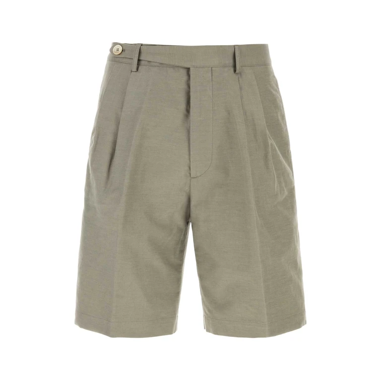 Brunello Cucinelli Dark Grey Cotton Blend Bermuda Shorts C2442 Exterior: Linen - Men