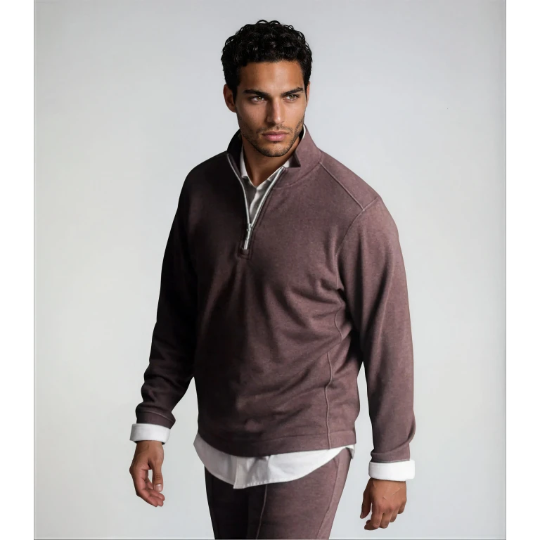 Voey Quarter Zip Sweatshirt - Espresso