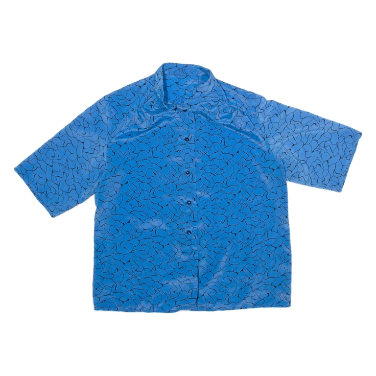 Womens Shirt Shirt Blue Crazy Pattern S