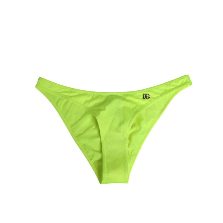 Dolce & Gabbana Neon Green Dg Logo Swim Briefs Women Underwear Polyamide & Elastane Blend Clothing - Women